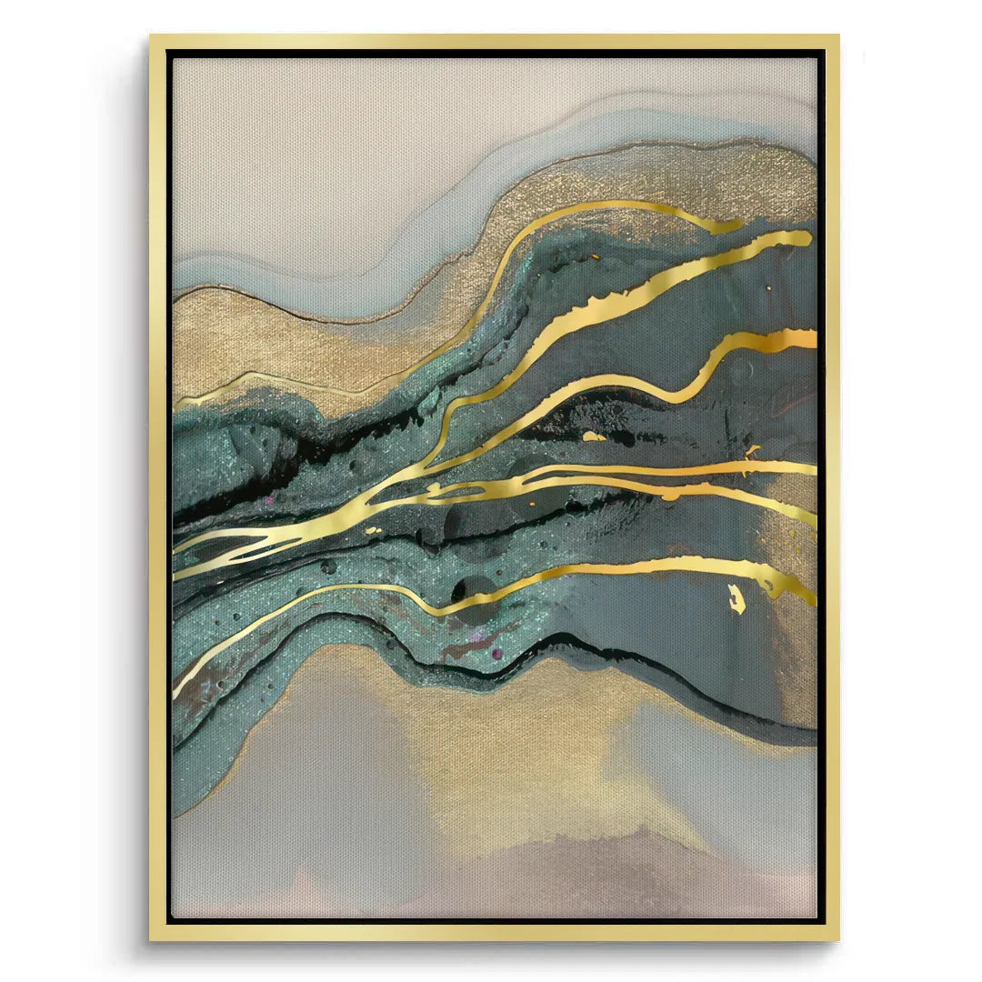 2Teal & Gold Set of 2 - Canvas