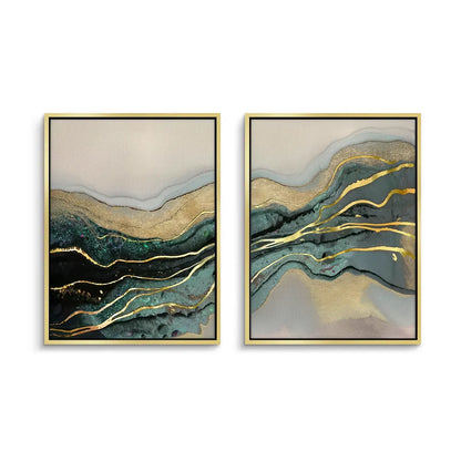 Teal & Gold Set of 2 - Canvas