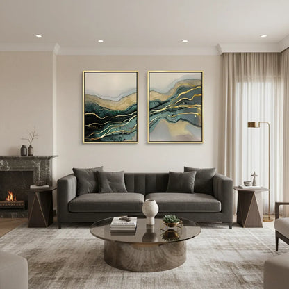 Teal & Gold Set of 2 - Canvas