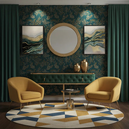 Teal & Gold Set of 2 - Canvas