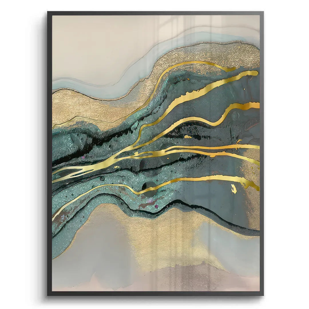 2Teal & Gold Set of 2 - Fine Art