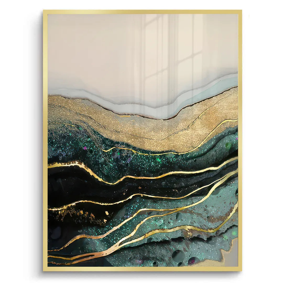 2Teal & Gold Set of 2 - Fine Art