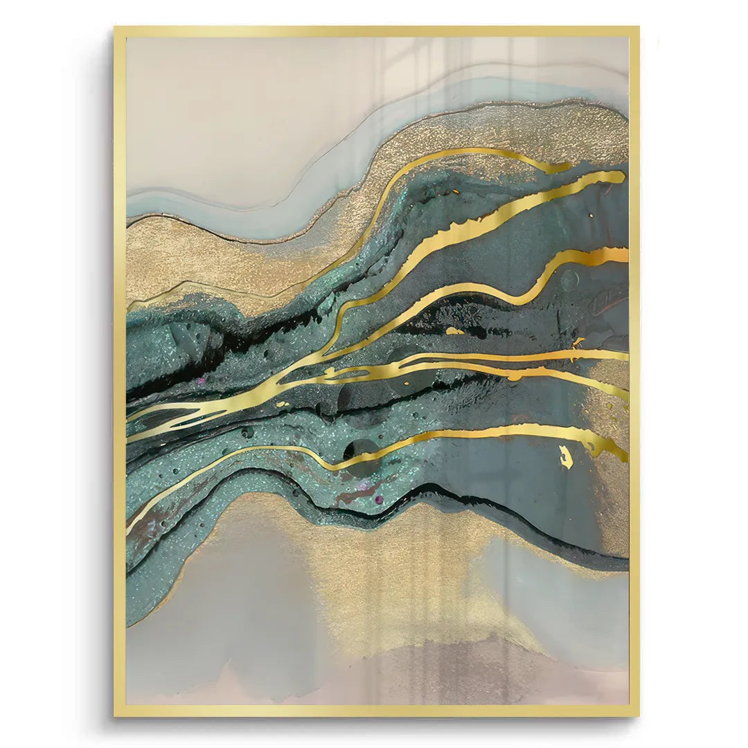 2Teal & Gold Set of 2 - Fine Art