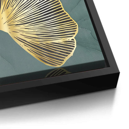 Teal & Gold Ginkgo Set of 2 - Canvas