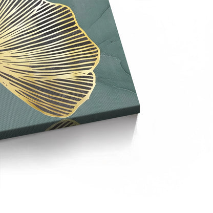 Teal & Gold Ginkgo Set of 2 - Canvas