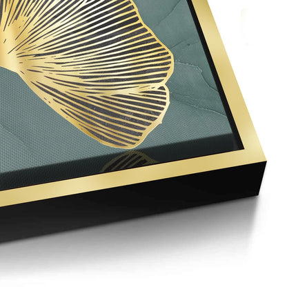 Teal & Gold Ginkgo Set of 2 - Canvas