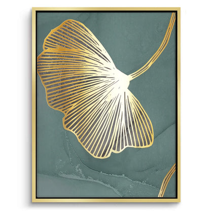 Teal & Gold Ginkgo Set of 2 - Canvas