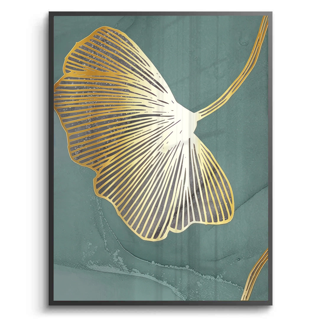2Teal & Gold Ginkgo Set of 2 - Fine Art