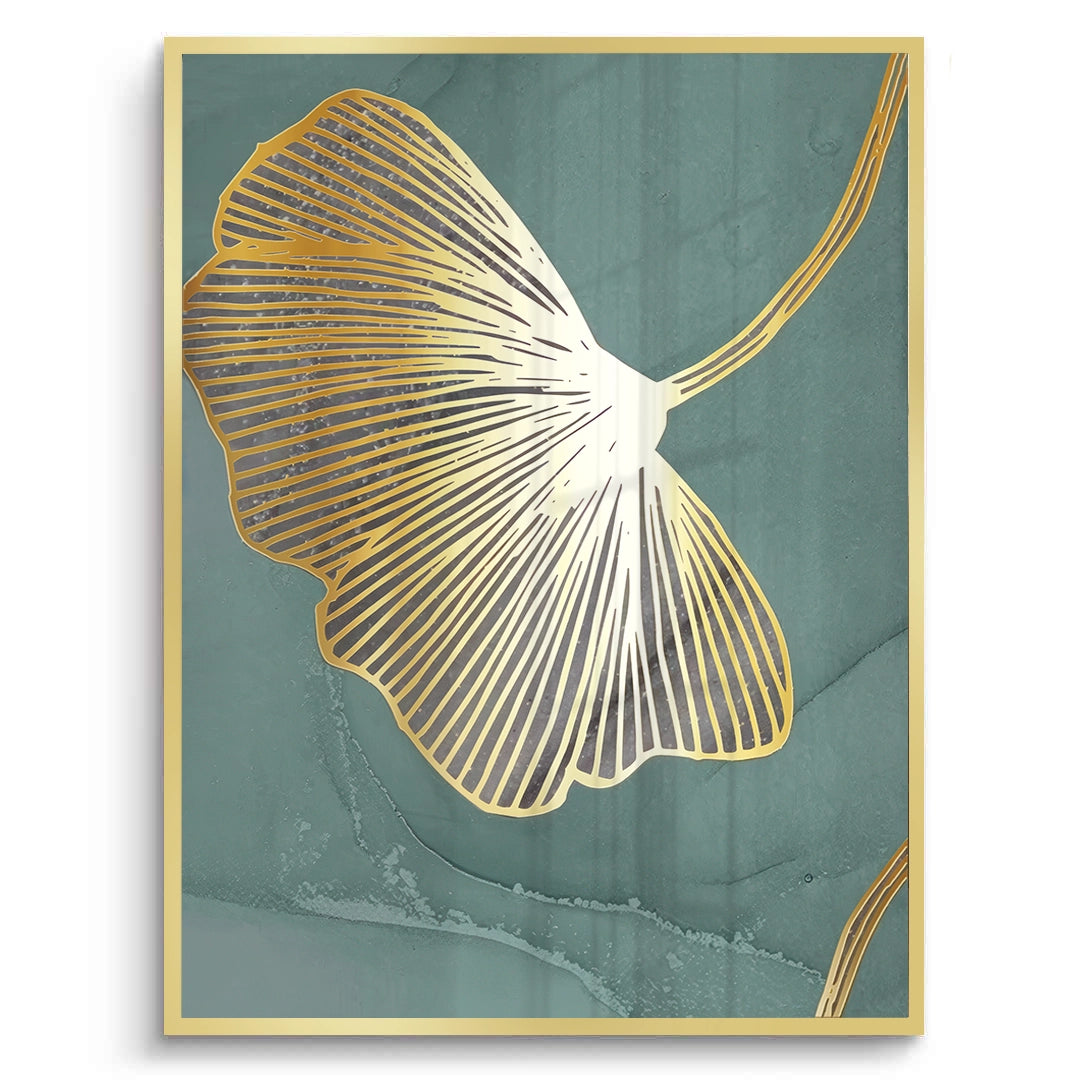 2Teal & Gold Ginkgo Set of 2 - Fine Art