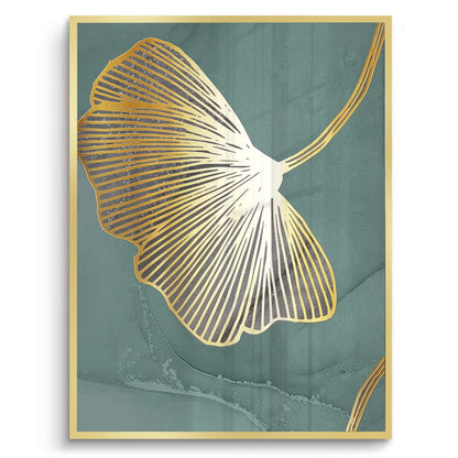 Teal & Gold Ginkgo Set of 2 - Fine Art