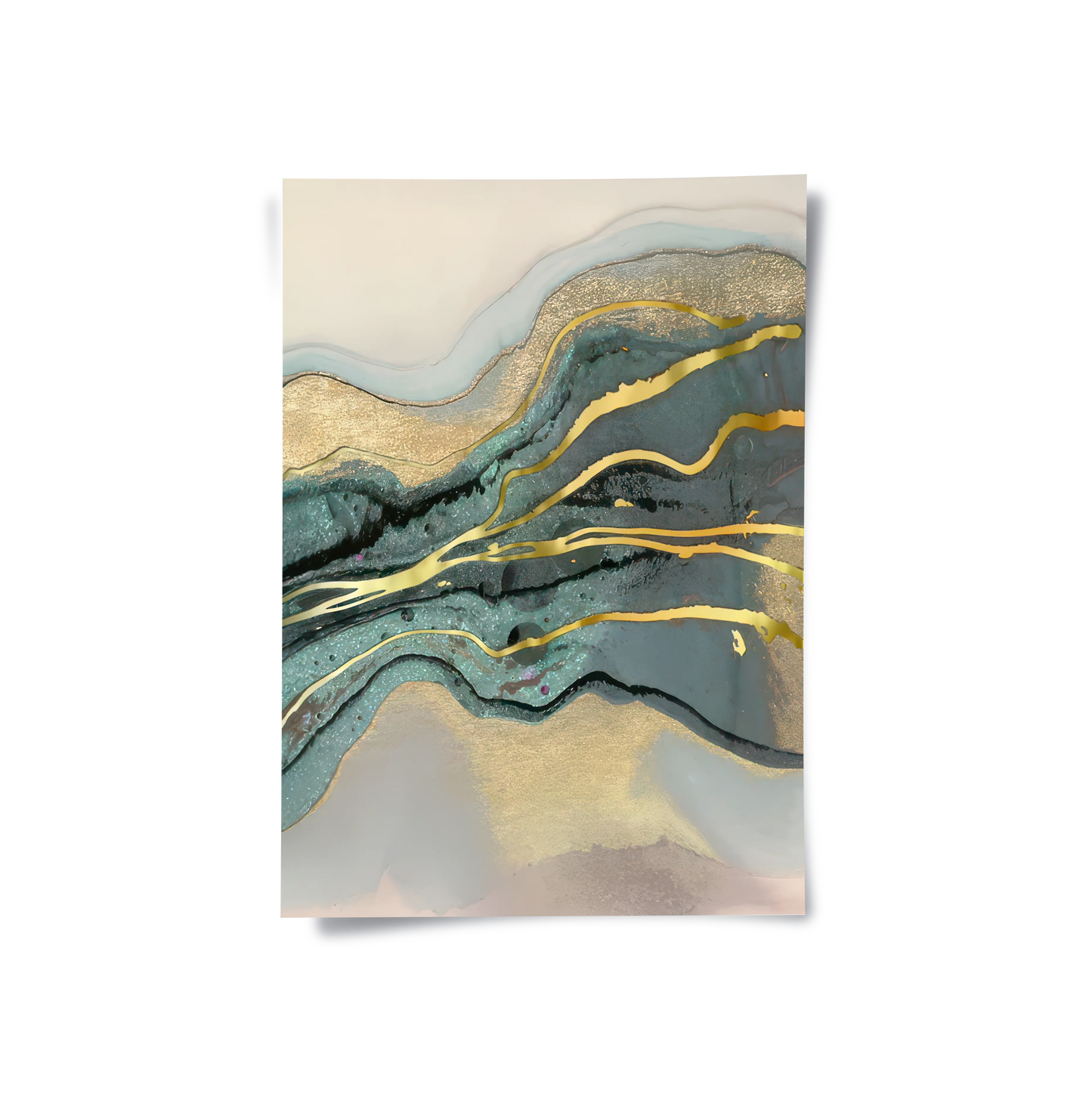 2Teal & Gold Set of 2 - Poster