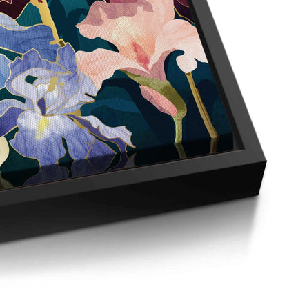 Teal and Burgundy Floral - Canvas