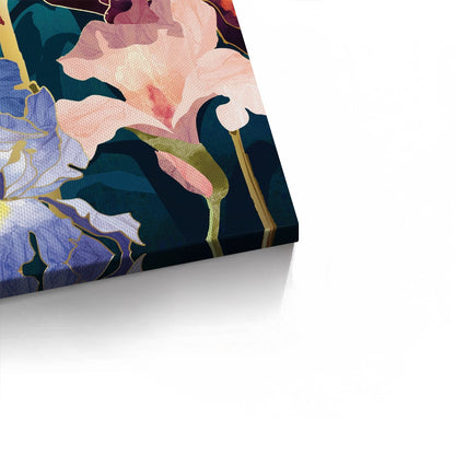 Teal and Burgundy Floral - Canvas