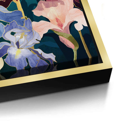 Teal and Burgundy Floral - Canvas