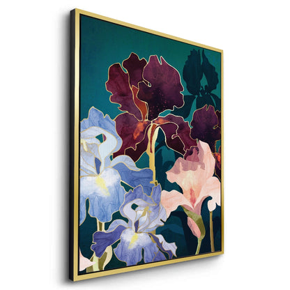 Teal and Burgundy Floral - Canvas