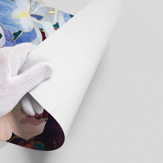 Teal and Burgundy Floral - Poster