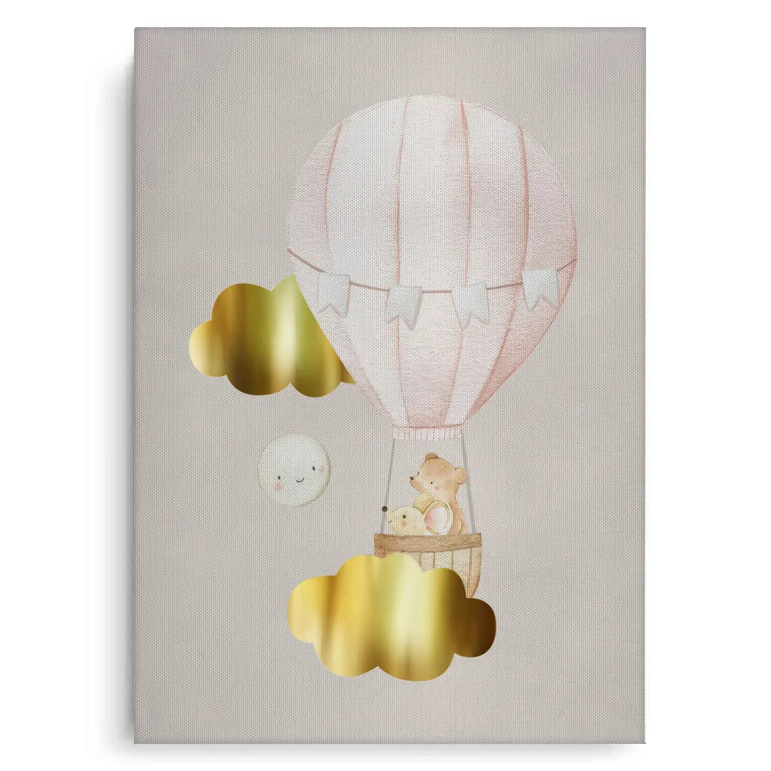 2Teddy Bear Hot Air Balloon - Canvas