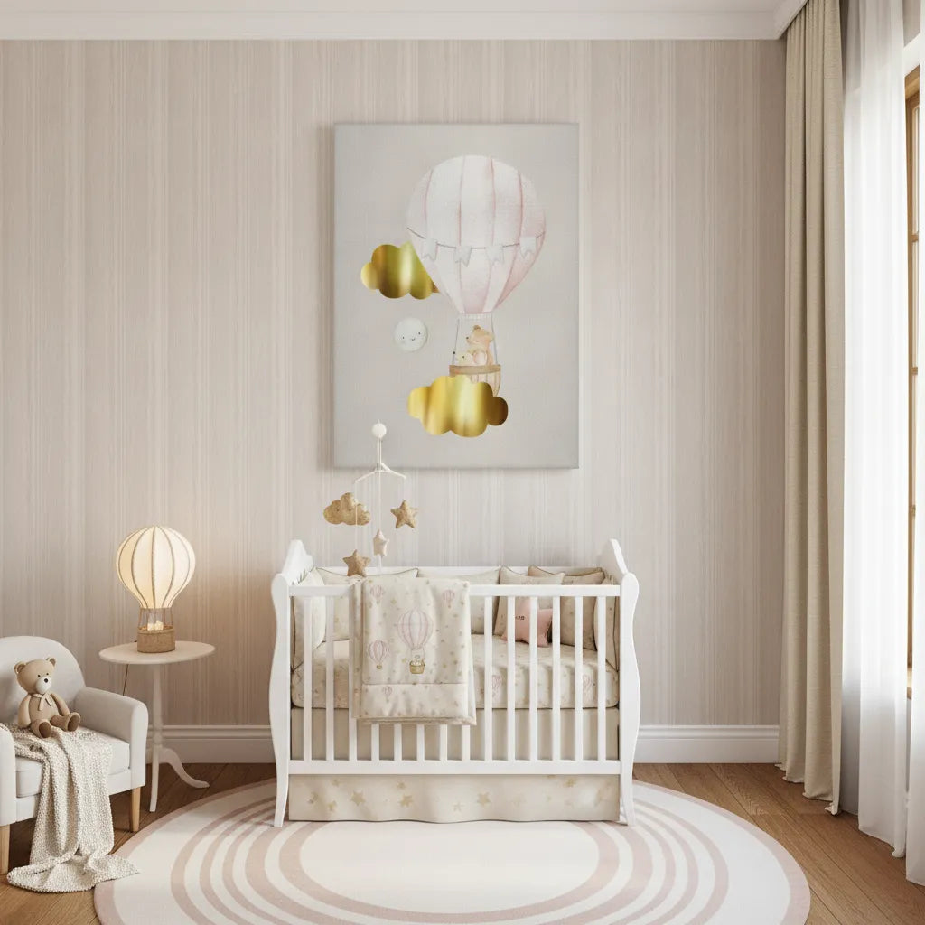 2Teddy Bear Hot Air Balloon - Canvas