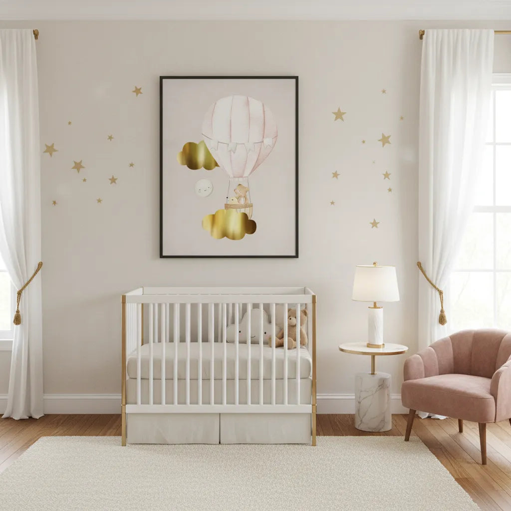 Teddy Bear Hot Air Balloon - Fine Art - Jasmineart.ae