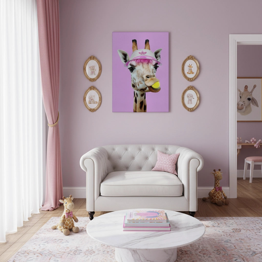 Tennis Giraffe - Canvas - Jasmineart.ae
