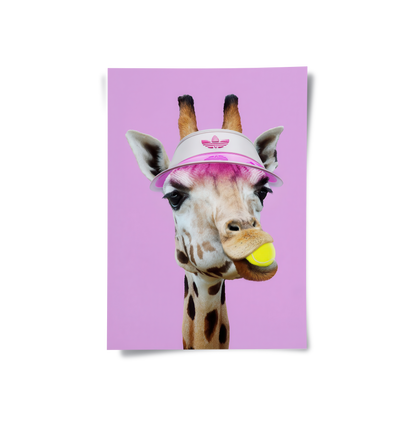 Tennis Giraffe - Poster