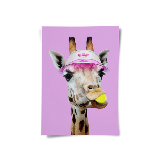 Tennis Giraffe - Poster