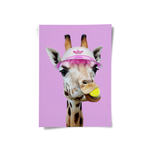 Tennis Giraffe - Poster