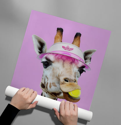 Tennis Giraffe - Poster