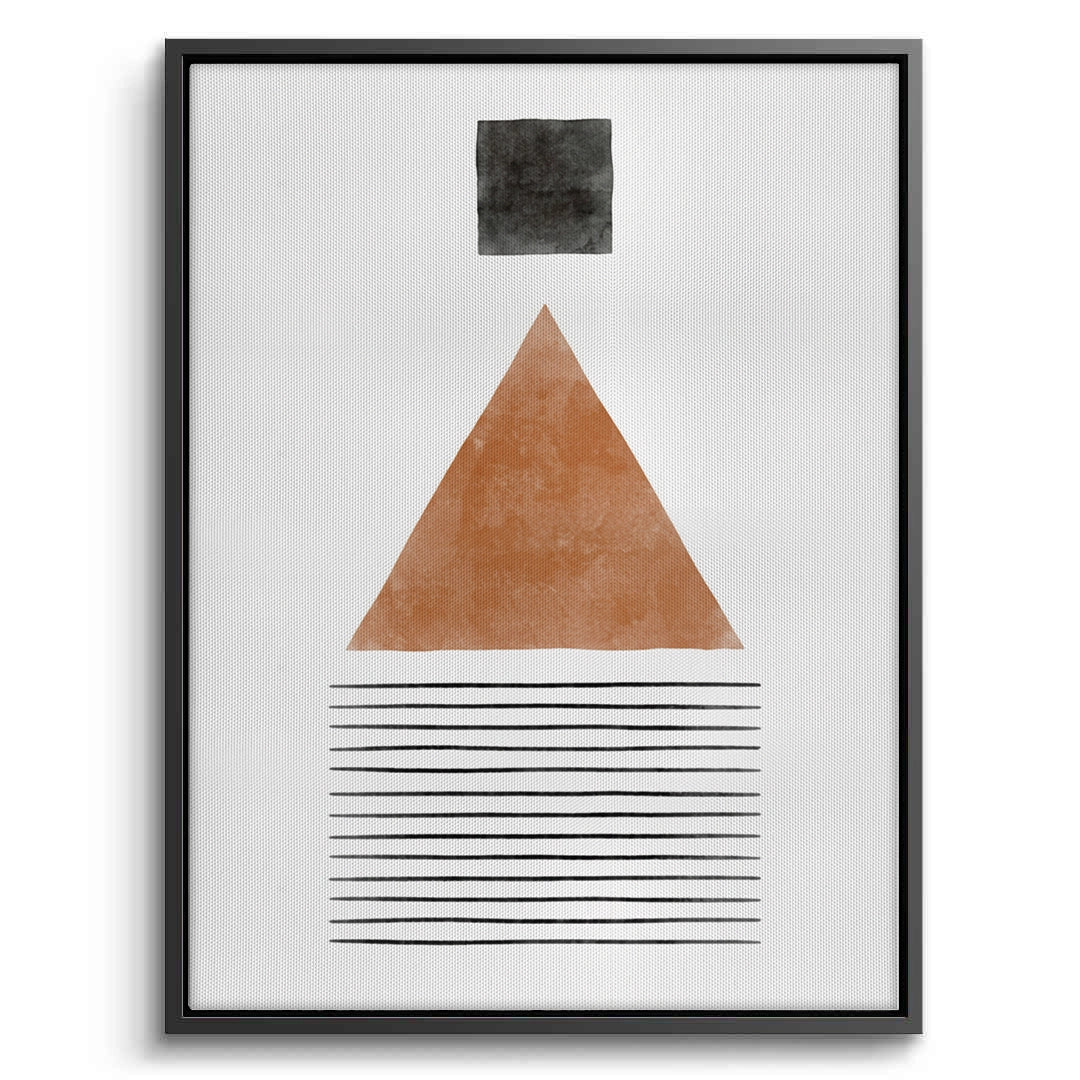 2Terracotta Abstract Geometry - Canvas