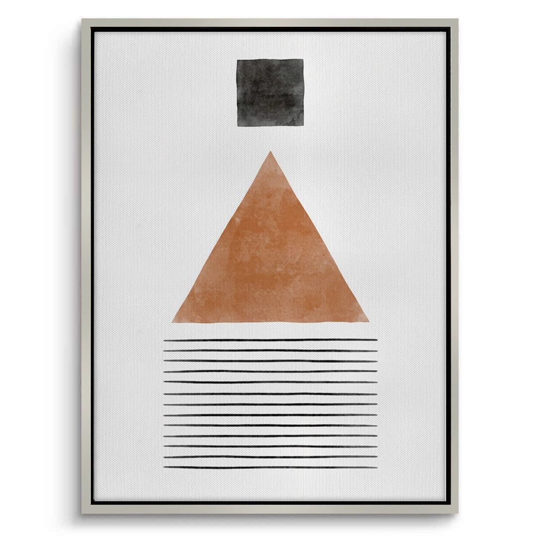 2Terracotta Abstract Geometry - Canvas