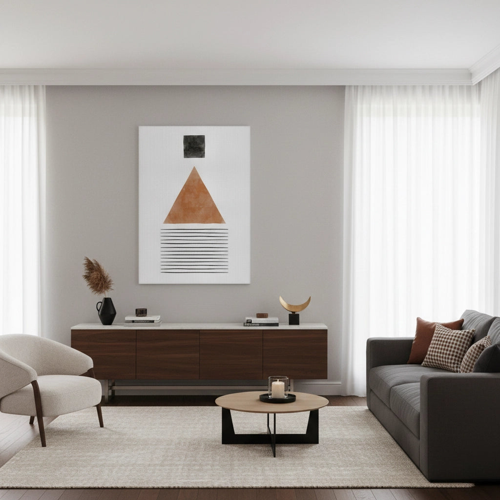 Terracotta Abstract Geometry - Canvas