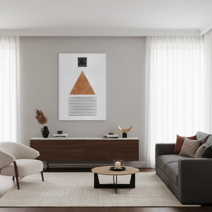 Terracotta Abstract Geometry - Canvas