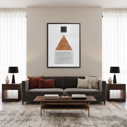 Terracotta Abstract Geometry - Canvas