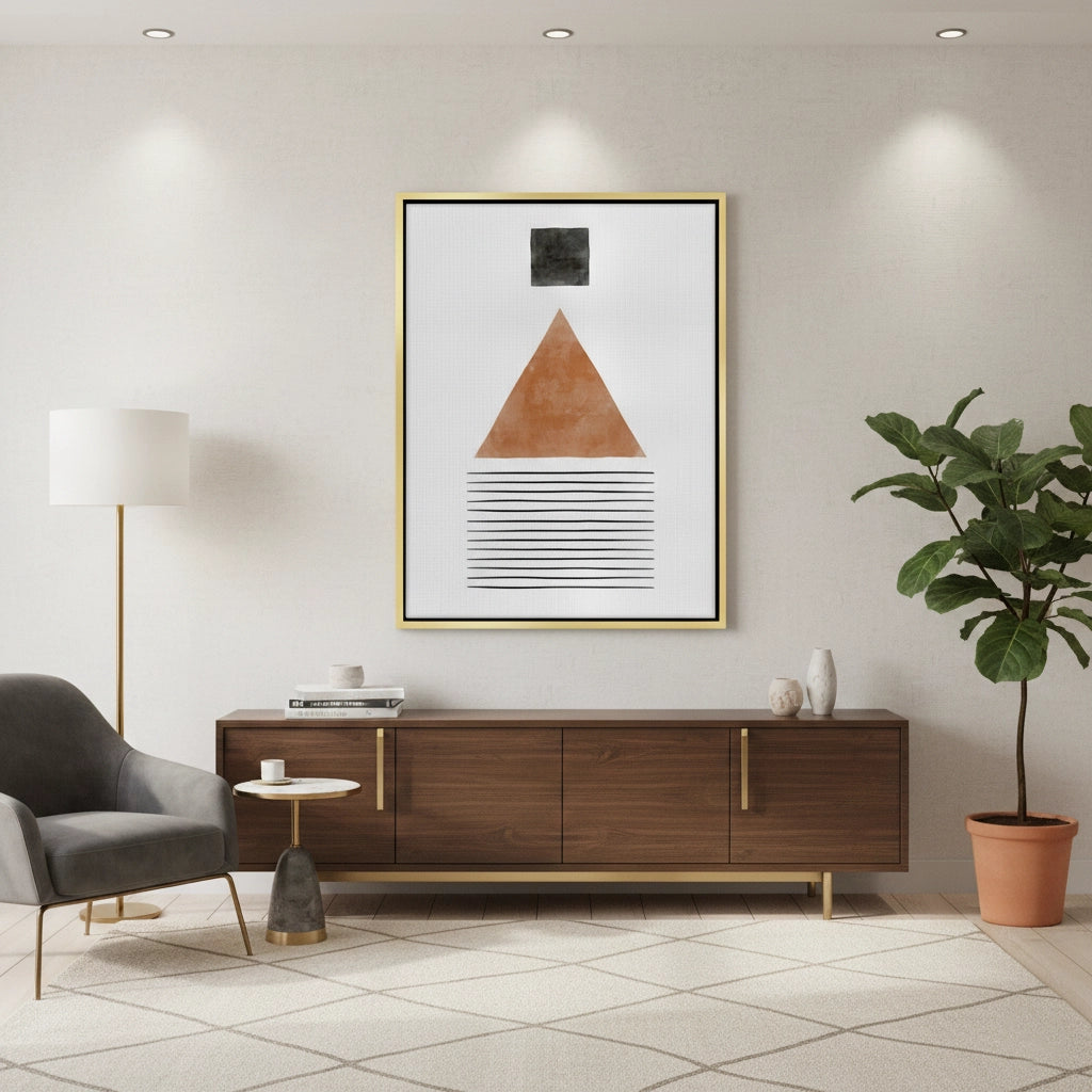 2Terracotta Abstract Geometry - Canvas