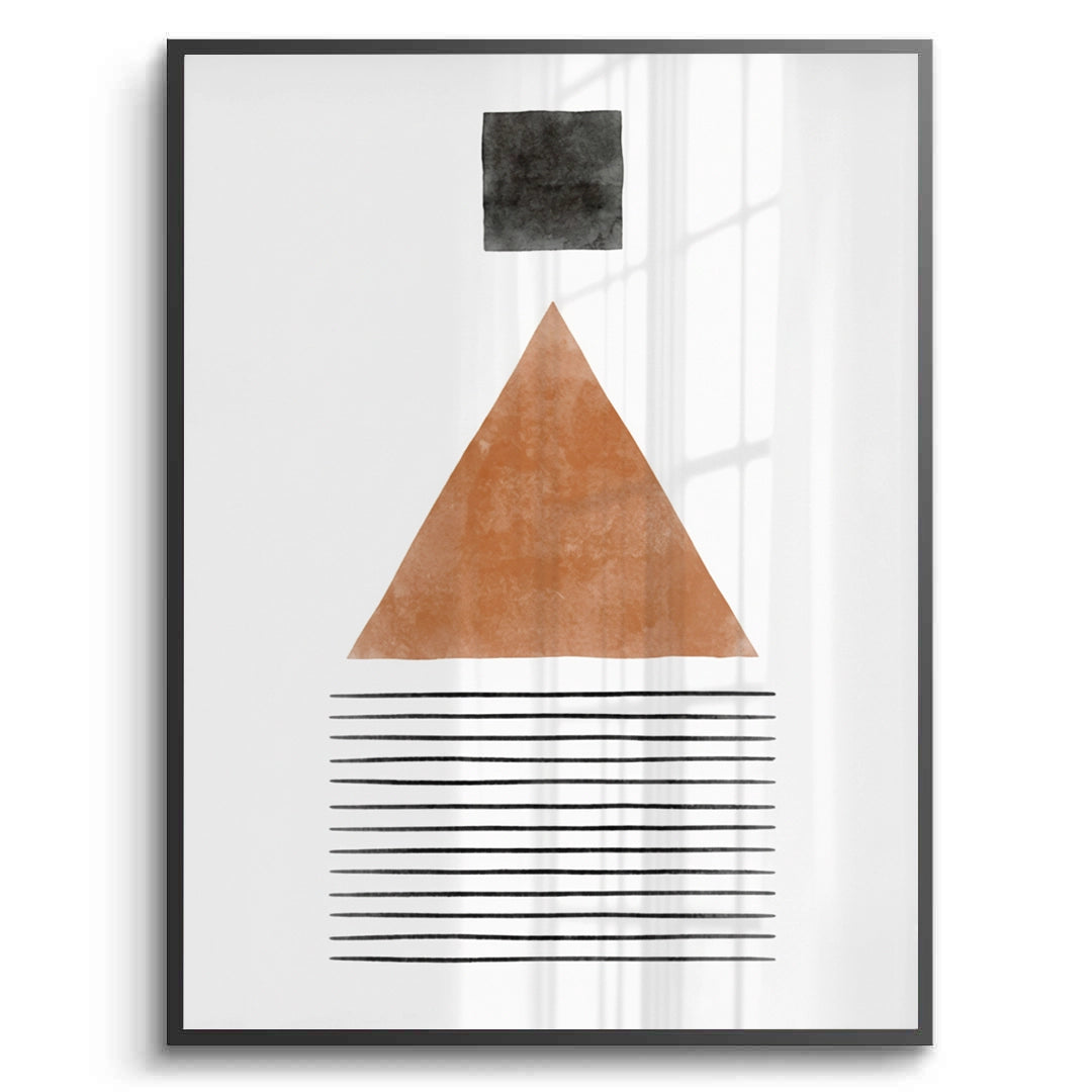 2Terracotta Abstract Geometry - Fine Art