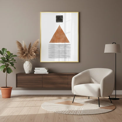 Terracotta Abstract Geometry - Fine Art