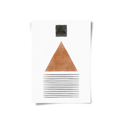 Terracotta Abstract Geometry - Poster