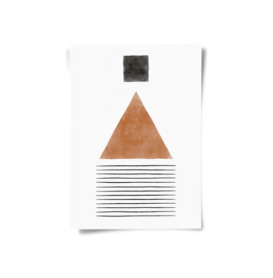 Terracotta Abstract Geometry - Poster