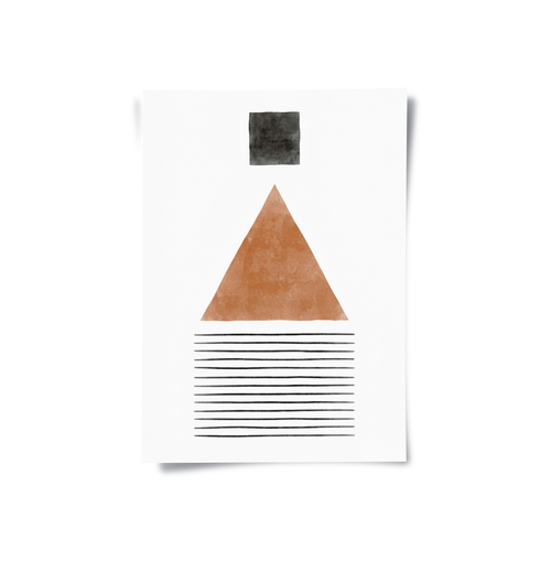 Terracotta Abstract Geometry - Poster