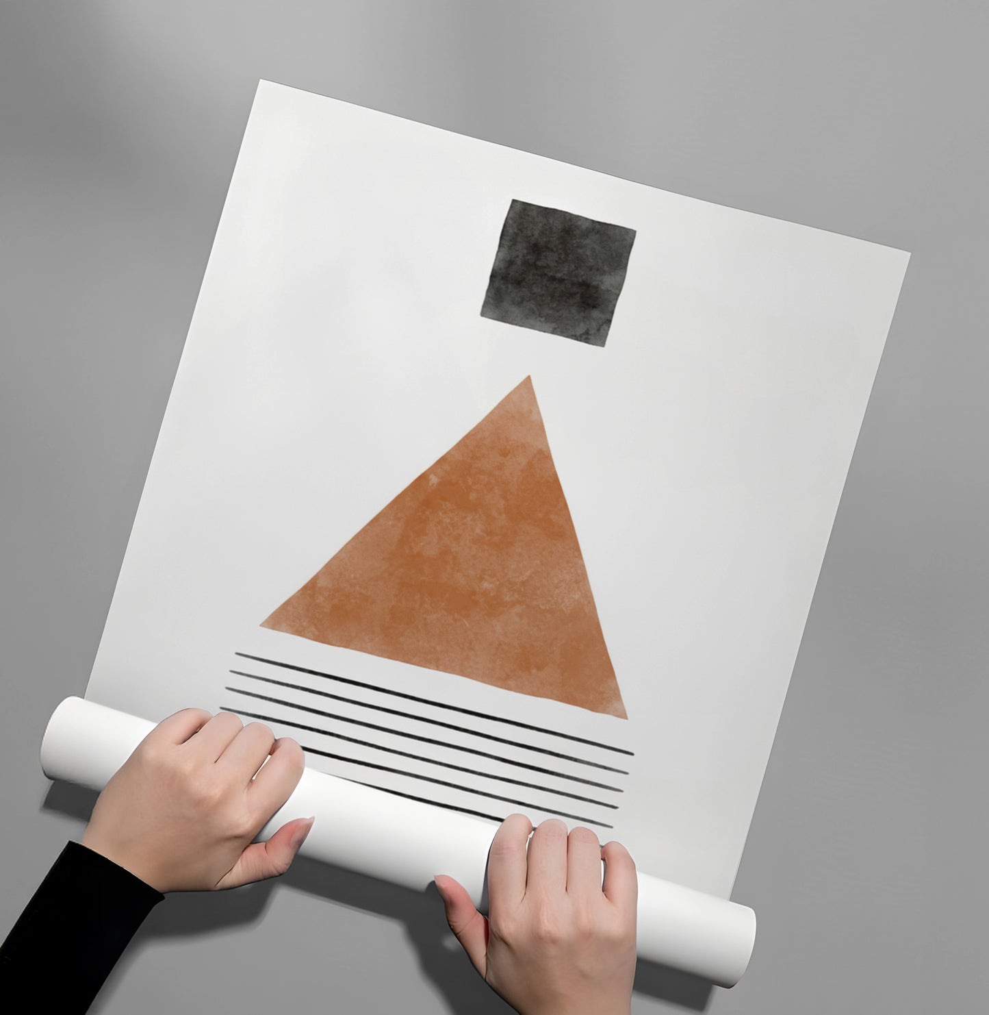 2Terracotta Abstract Geometry - Poster