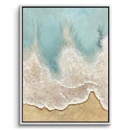 Textured Aqua Shoreline Painting #TASH110