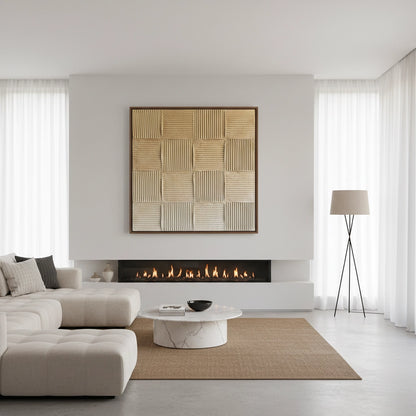 Textured Beige Checkerboard Painting #TBCH110