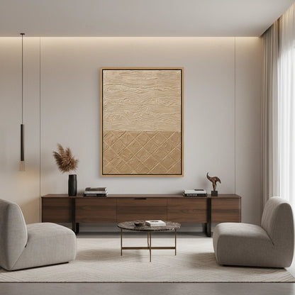 Textured Beige Lattice Painting #TBLA220