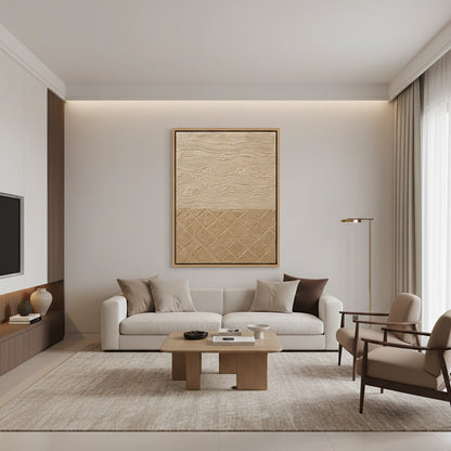 Textured Beige Lattice Painting #TBLA220