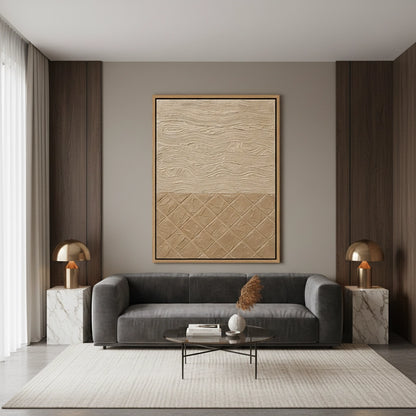 Textured Beige Lattice Painting #TBLA220