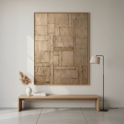 Textured Beige Patchwork Painting #TBPA110