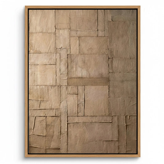 Textured Beige Patchwork Painting #TBPA110