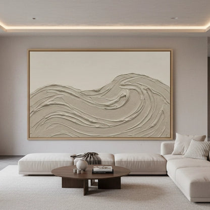 Textured Beige Wave Painting #TBWA110