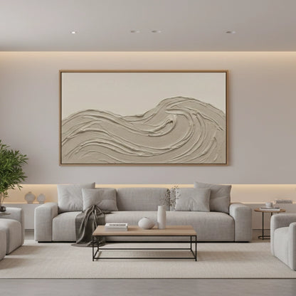 Textured Beige Wave Painting #TBWA110