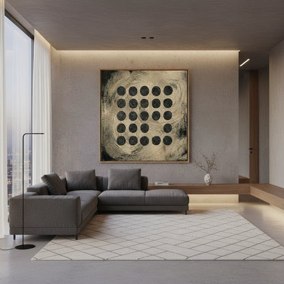 Textured Black Dot Painting #TBDO110